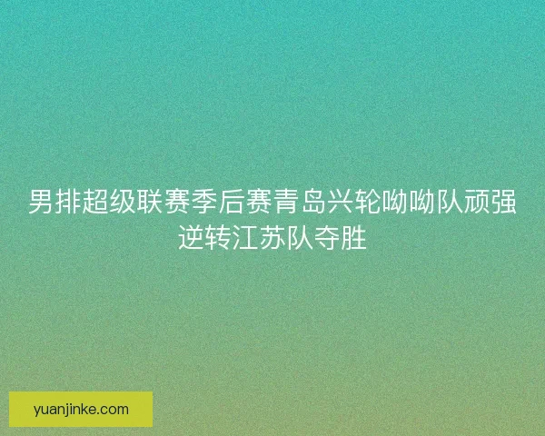 男排超级联赛季后赛青岛兴轮呦呦队顽强逆转江苏队夺胜 男排超级联赛季后赛青岛兴轮呦呦队顽强逆转江苏队夺胜