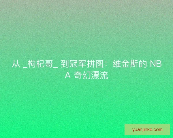 从 _枸杞哥_ 到冠军拼图：维金斯的 NBA 奇幻漂流